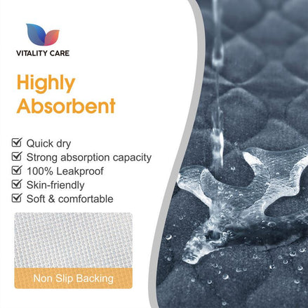 Absorbent Washable Incontinence Chair Pad Non-Slip Waterproof Seat Protector Pad
