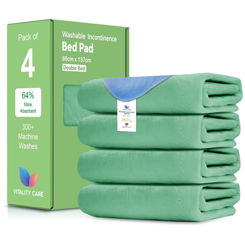 Washable Incontinence Bed Pads, Waterproof Mattress Protector, Water Absorbent Pads, Washable Bed Mats For Incontinence Adults Kids, Elderly, Green