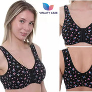 Front Fastening Bra Cotton Lycra Non Wired Soft Stretch Non Padded 34B-48DD New.