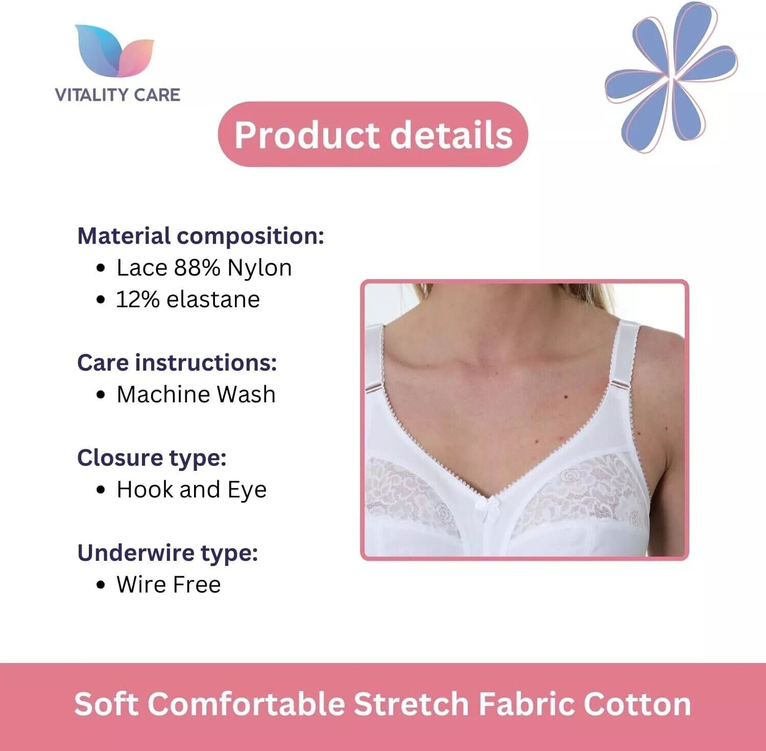 Ladies Full Cup Lace Underwired Bra Plus Size 34-46 D-J Non Padded Lingerie Bra.
