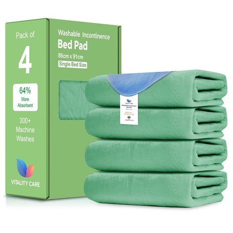 Washable Incontinence Bed Pads, Waterproof Mattress Protector, Water Absorbent Pads, Washable Bed Mats For Incontinence Adults Kids, Elderly, Green