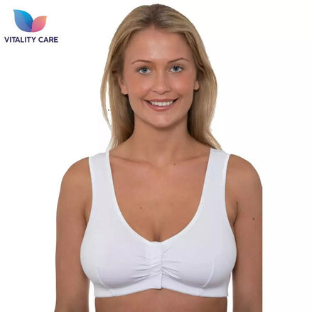 Front Fastening Bra Mastectomy Ladies Non Wired Soft Stretch Uk Size..