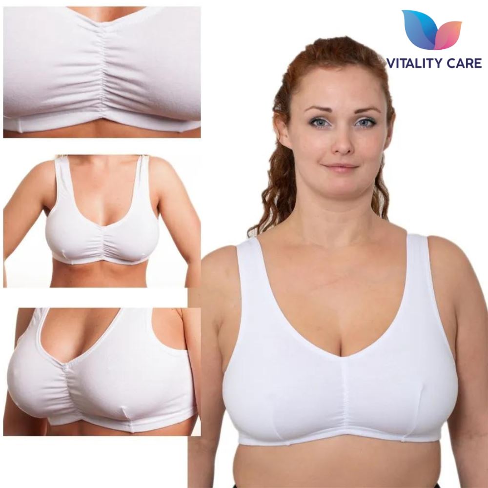 Vitality Care Ladies Full Cup Non Wired Bra Plus Size Firm Hold Large Non Padded Womens Comfort Soft Cotton Pull On Stretch Lycra Sleep Yoga Plus Size Bra UK