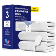 Incontinence Washable Double Bed Size Pads Reusable Tumble Dry Mattress Protection With Tucks  86 x 137cm