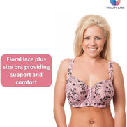 Womens Plus Size Lace Full Coverage Firm Hold Non Padded Underwired Full Cup Bra White