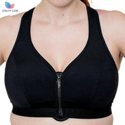 Ladies Zip Front Fastening Sports Bra Medium to High Impact Non Wired Comfort UK