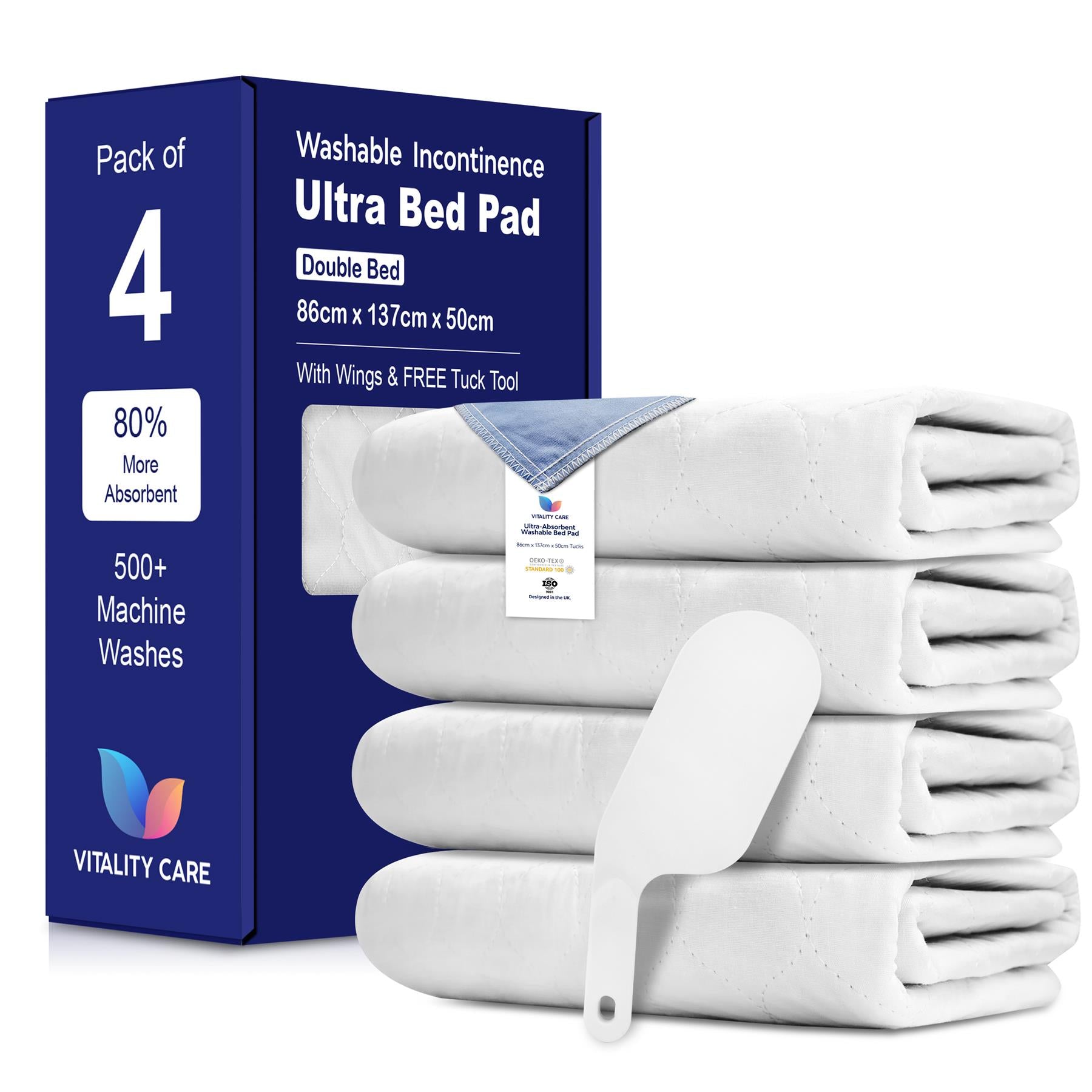Incontinence Washable Bed Pads Reusable Tumbler dry Bed Size With Tucks & Tuck Tool