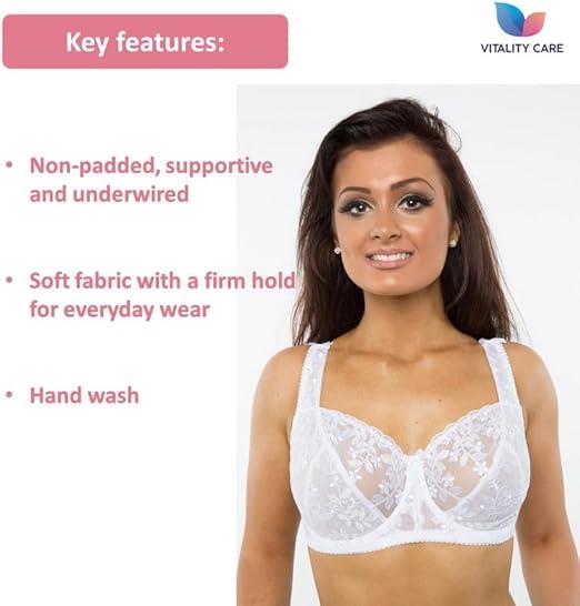 Womens Plus Size Lace Full Coverage Firm Hold Non Padded Underwired Full Cup White
