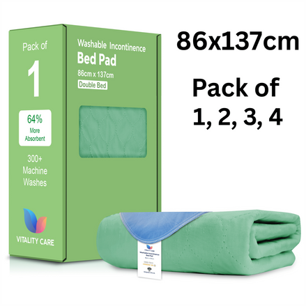 Washable Incontinence Bed Pads, Waterproof Mattress Protector, Water Absorbent Pads, Washable Bed Mats For Incontinence Adults Kids, Elderly, Waterproof Bed Pads 86x137cm Green