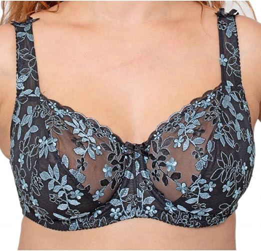 Womens Plus Size Lace Full Coverage Firm Hold Non Padded Underwired Full Cup Bra