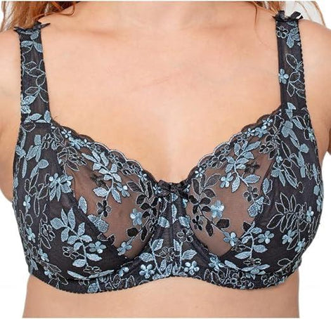 Womens Plus Size Lace Full Coverage Firm Hold Non Padded Underwired Full Cup Bra
