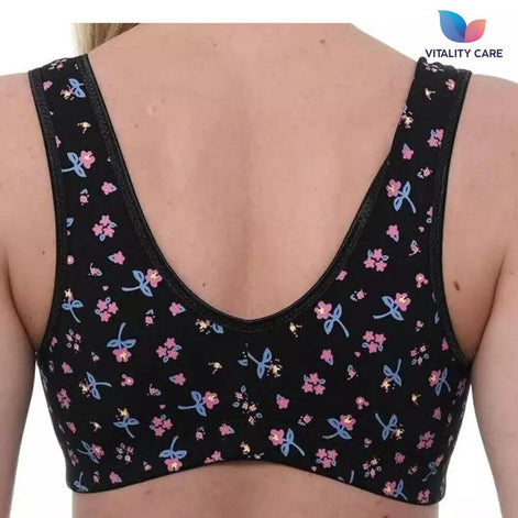 Front Fastening Bra Cotton Lycra Non Wired Soft Stretch Non Padded 34B-48DD New.