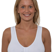 Vitality Care Mastectomy Bra Front Fastening Bra with Pockets Cotton Rich Wirefree Post Surgery Non Wired Soft Stretch for Ladies Women Easy Open