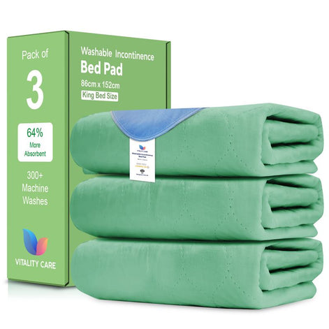 Washable Incontinence Bed Pads, Waterproof Mattress Protector, Water Absorbent Pads, Washable Bed Mats For Incontinence Adults Kids, Elderly, Green