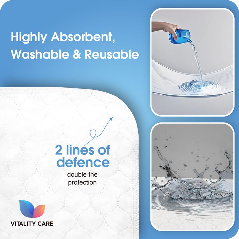 Washable King Bed Pad Incontinence Reusable Bed Pads Super Absorbent 86 x 152cm