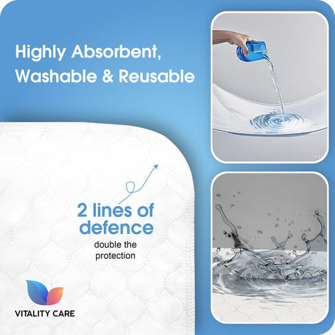 Washable King Bed Pad Incontinence Reusable Bed Pads Super Absorbent 86 x 152cm