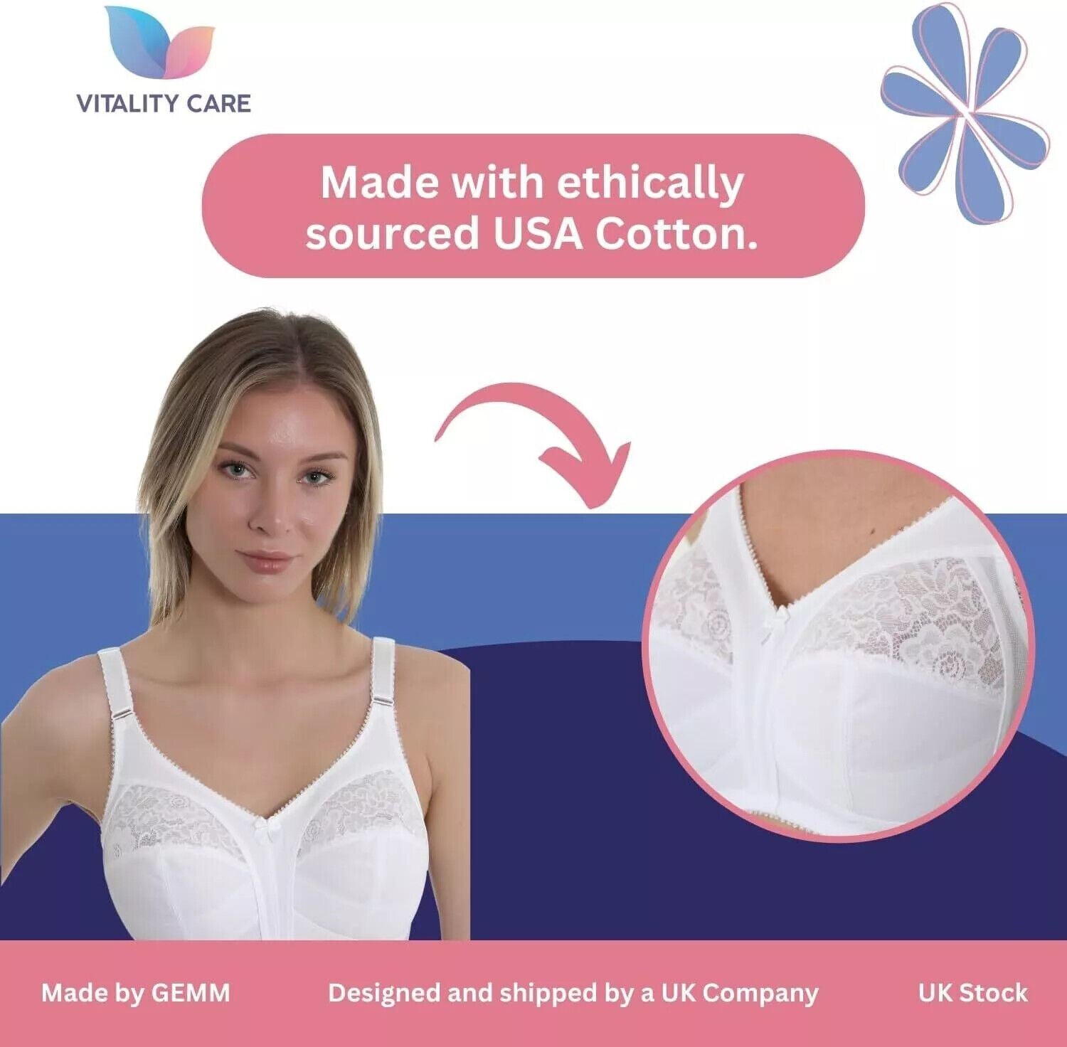 Ladies Full Cup Lace Underwired Bra Plus Size 34-46 D-J Non Padded Lingerie Bra.