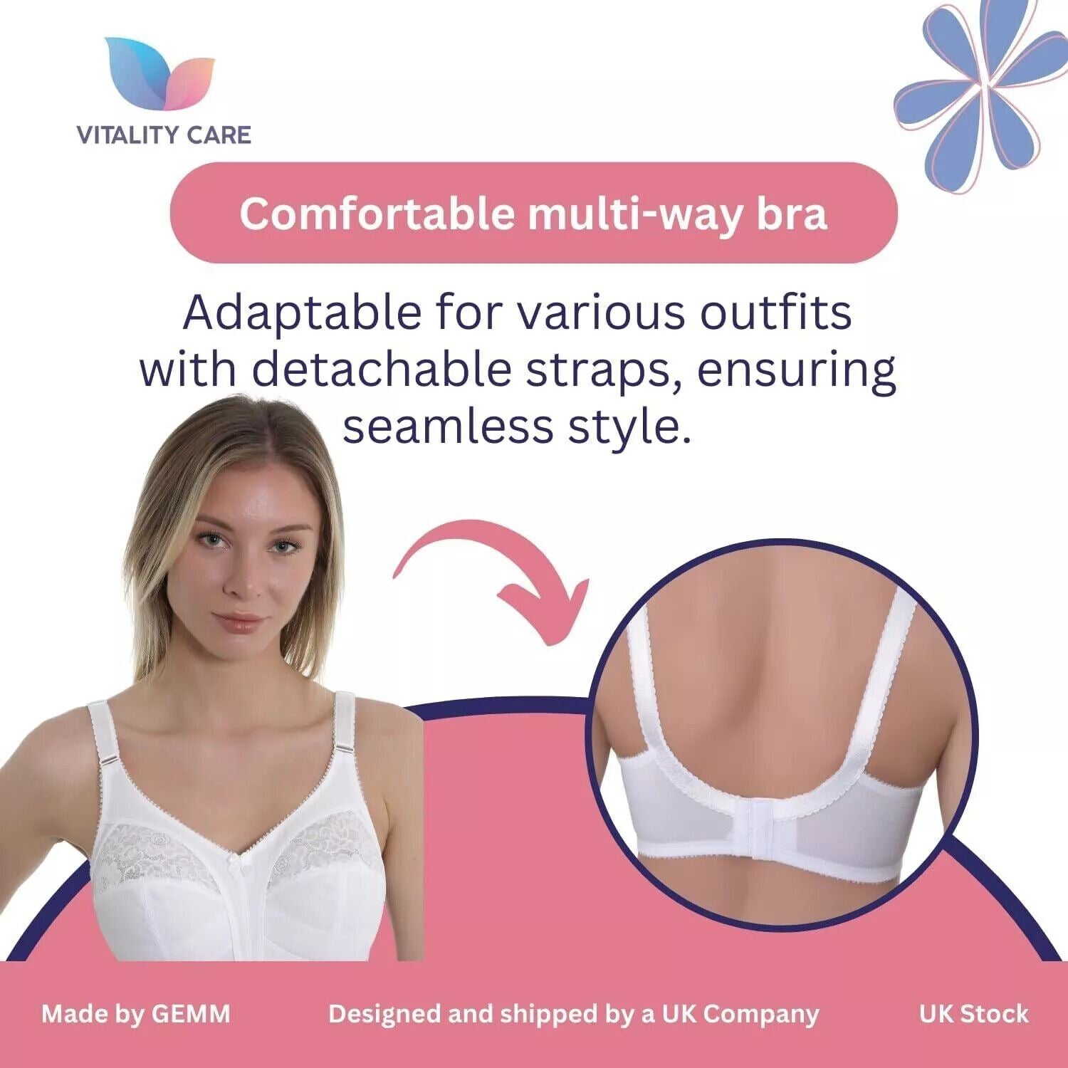 Ladies Full Cup Lace Underwired Bra Plus Size 34-46 D-J Non Padded Lingerie Bra.
