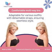Strapless Bra MultiWay Halterneck Crossover Underwired Bra Black Colour 34A 42DD