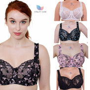 Ladies Full Cup Underwired Bra Plus Size Firm Hold Lace Large Non Padded Uk New