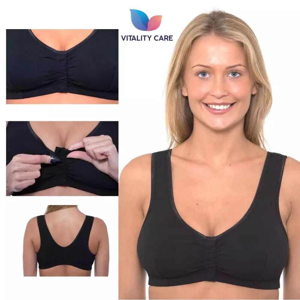 Front Fastening Bra Cotton Lycra Non Wired Soft Stretch Non Padded 34B-44DD Plus