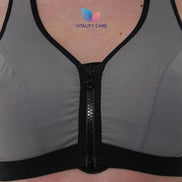 Ladies Sports Bra Zip Front Fastening High Impact Wirefree Workout Gym Bra Zippe