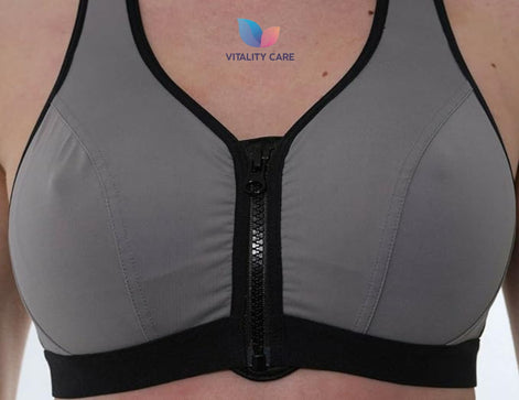 Ladies Sports Bra Zip Front Fastening High Impact Wirefree Workout Gym Bra Zippe