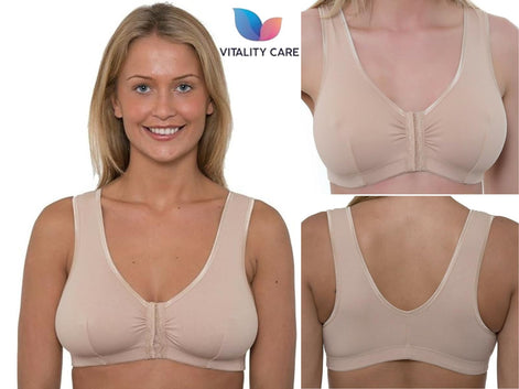 Front Fastening Bra Cotton Rich Ladies Non Wired Non Padded Soft Stretch Uk Size
