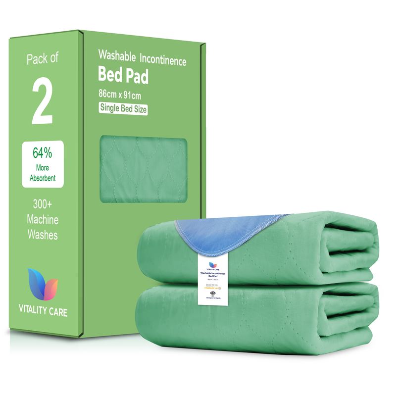 Washable Incontinence Bed Pads, Waterproof Mattress Protector, Water Absorbent Pads, Washable Bed Mats For Incontinence Adults Kids, Elderly, Green
