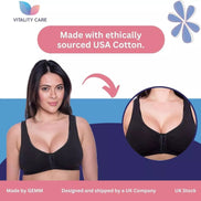 Front Fastening Bra Cotton Rich Ladies Non Wired Non Padded Soft Stretch Uk Size