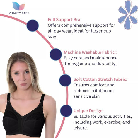 Ladies Full Cup Underwired Bra Plus Size Firm Hold Lace Large Non Padded Bra Uk.