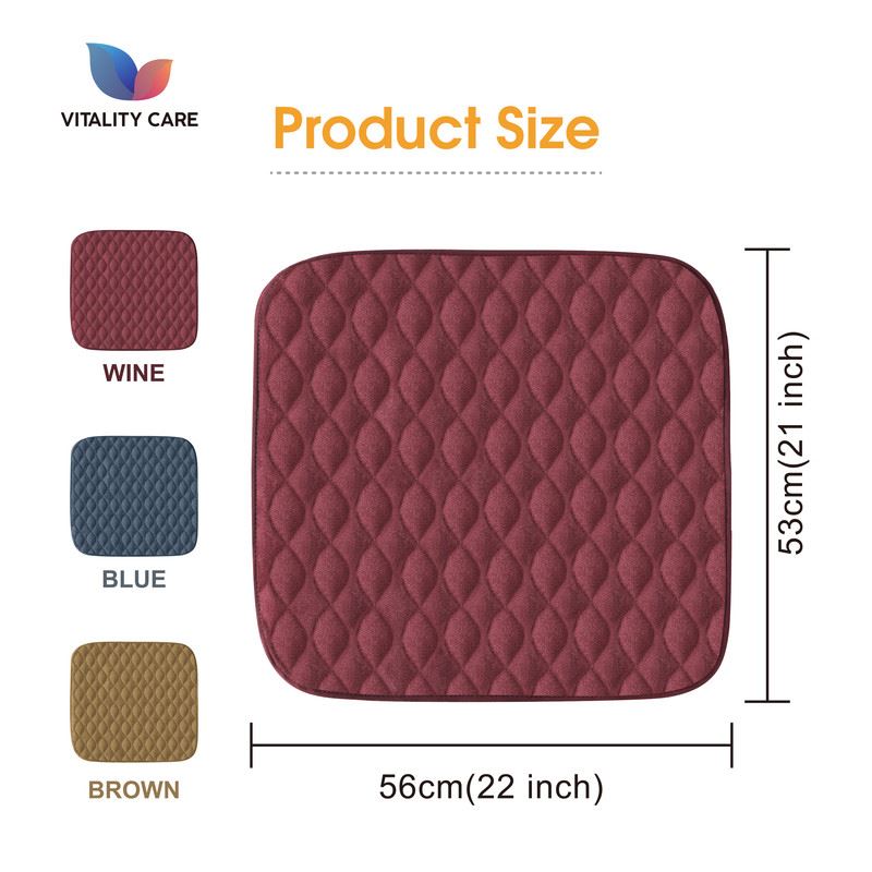 Absorbent Washable Incontinence Chair Pad Non-Slip Waterproof Seat Protector Pad