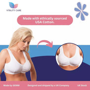 Vitality Care Ladies Full Cup Non Wired Bra Plus Size Firm Hold Large Non Padded Womens Comfort Soft Cotton Pull On Stretch Lycra Sleep Yoga Plus Size Bra UK