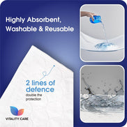Washable Incontinence King Size Bed Pad, Mattress Protection with Tuck Flaps & Tuck Tool  86 x 152cm