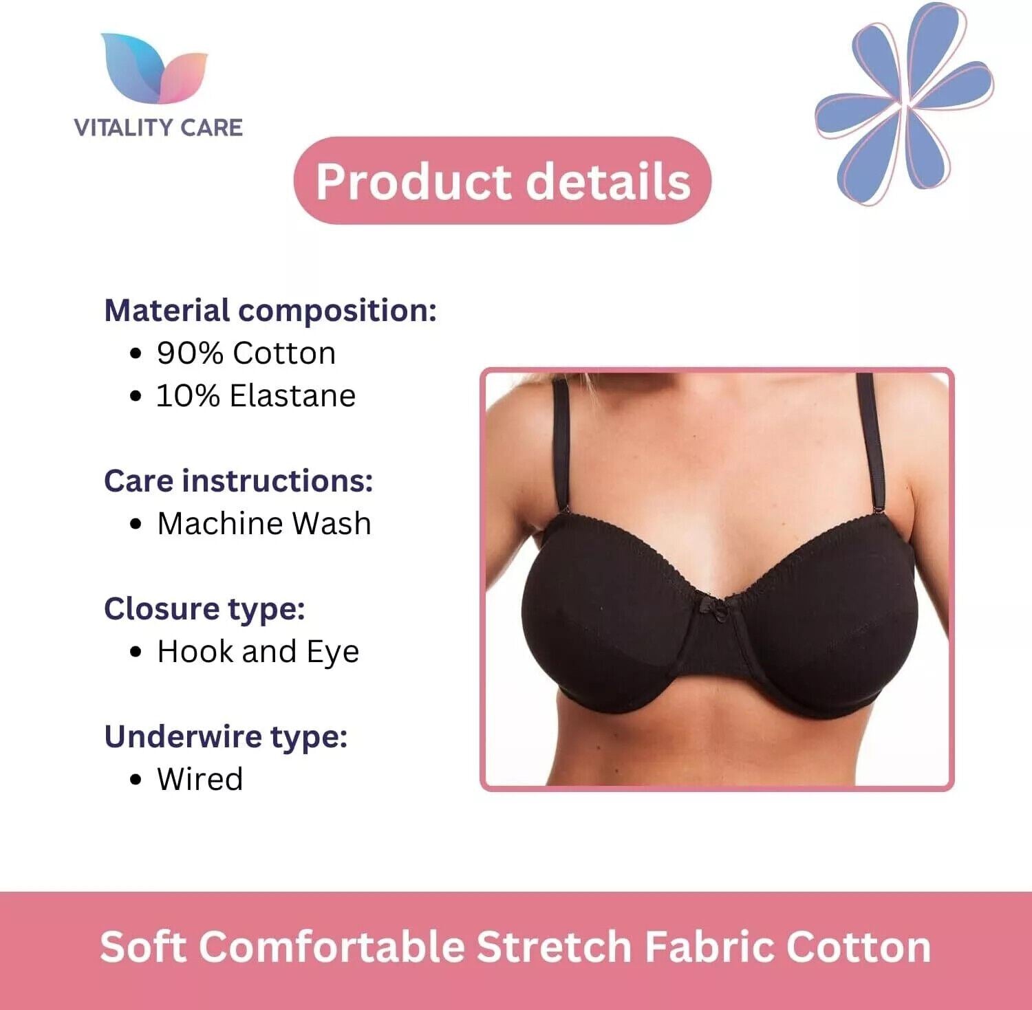 Strapless Bra MultiWay Halterneck Crossover Underwired Bra Black Colour 34A 42DD
