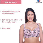 Womens Plus Size Lace Full Coverage Firm Hold Non Padded Underwired Full Cup Bra White