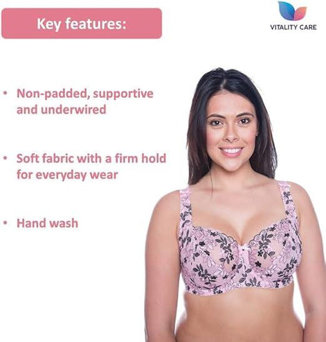 Womens Plus Size Lace Full Coverage Firm Hold Non Padded Underwired Full Cup Bra White