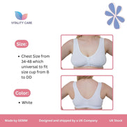 Front Fastening Bra Mastectomy Ladies Non Wired Soft Stretch Uk Size..