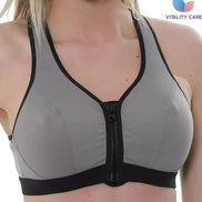 Ladies Sports Bra Zip Front Fastening High Impact Wirefree Workout Gym Bra Zippe