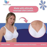 Ladies Plus Size Cotton Rich Full Cup Bra Non Wired Non Padded by Vitality Care