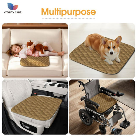 Absorbent Washable Incontinence Chair Pad Non-Slip Waterproof Seat Protector Pad