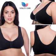 Front Fastening Bra Cotton Rich Ladies Non Wired Non Padded Soft Stretch Uk Size