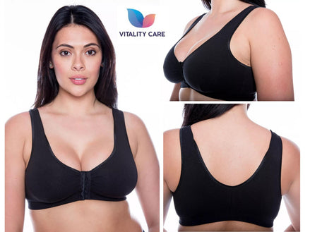 Front Fastening Bra Cotton Rich Ladies Non Wired Non Padded Soft Stretch Uk Size