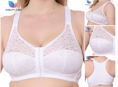 Front Fastening Bra Cotton Rich Ladies Non Wired Firm Support Plus Size Bras, UK