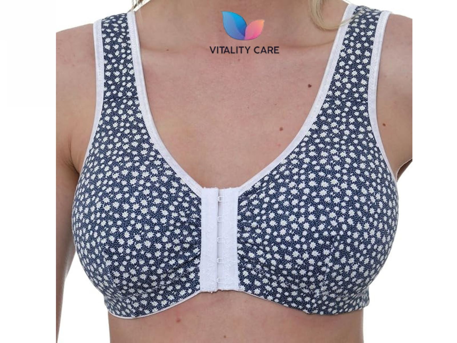 Front Fastening Bra Cotton Rich Ladies Non Wired Non Padded Soft Stretch Uk Size