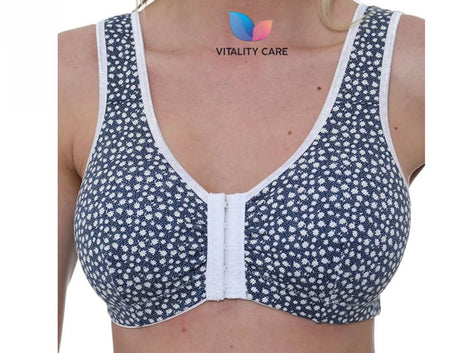 Front Fastening Bra Cotton Rich Ladies Non Wired Non Padded Soft Stretch Uk Size