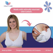 Front Fastening Bra Mastectomy Ladies Non Wired Soft Stretch Uk Size..
