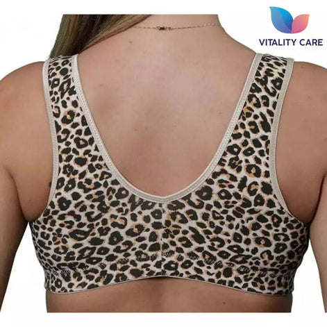 Front Fastening Bra Cotton Rich Ladies Non Wired Non Padded Soft Stretch Uk Size