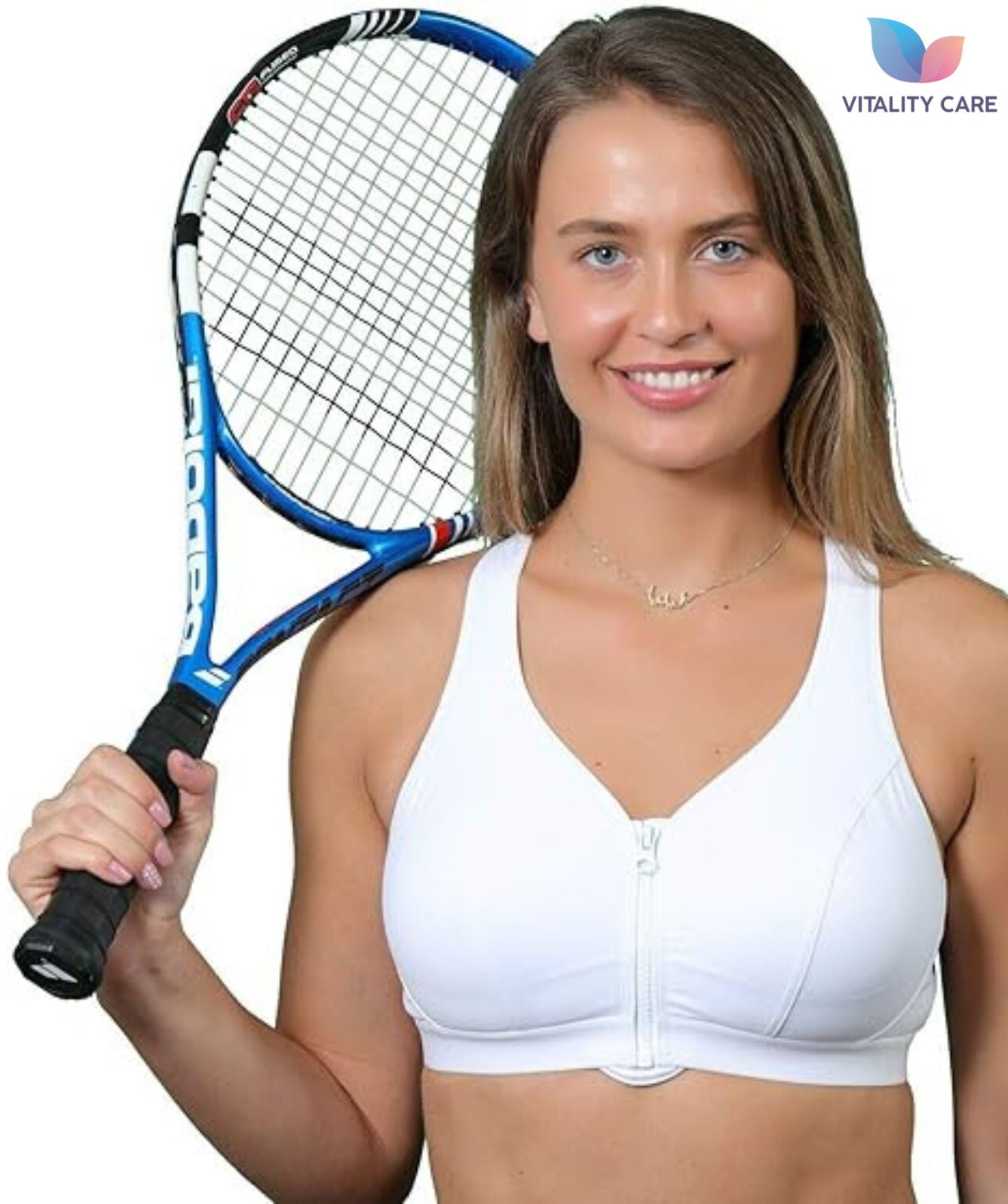 Ladies Sports Bra Zip Front Fastening Non Wired Unpadded Med Hold Uk Plus Size,,