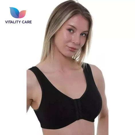 Front Fastening Bra Cotton Rich Ladies Non Wired Non Padded Soft Stretch Uk Size